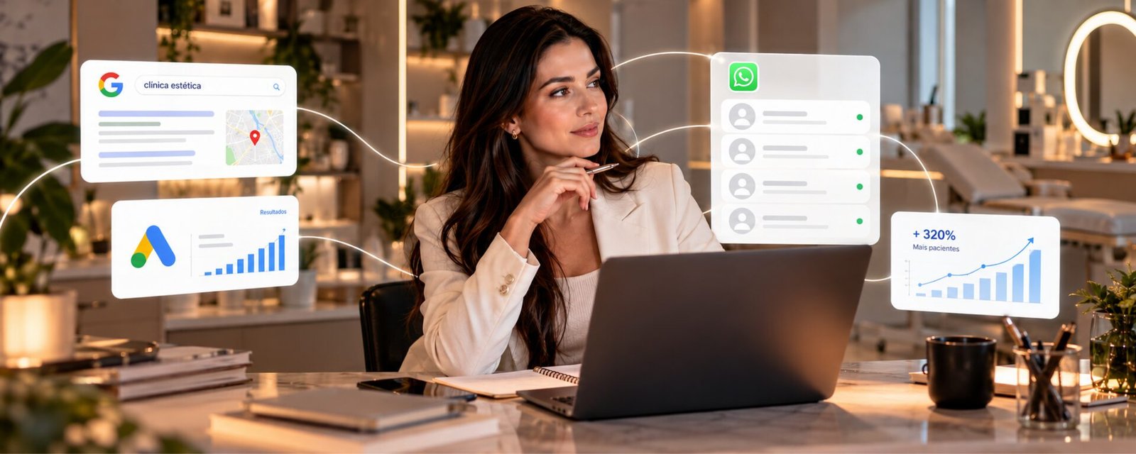 Marketing digital integrado para clínicas: Google, anúncios e atendimento